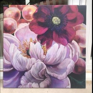 Yasmeen Song - Peony and Grapes oil painting canvas print